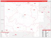 Van Wert County, OH Wall Map Zip Code Red Line Style 2022